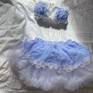 3PC MINI SKIRT/bra like top COSPLAY COSTUME